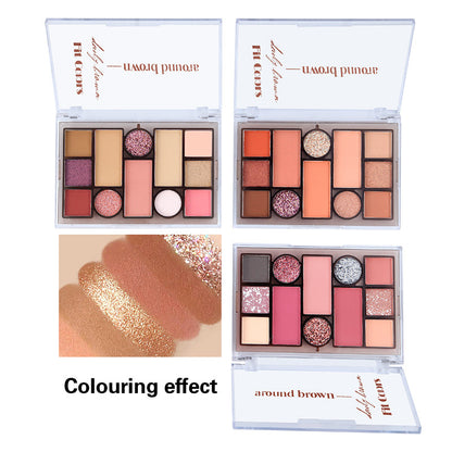 New Fashion 12-Color Multi-Use Face Powder Palette with Matte and Shimmer-Homeunderwear