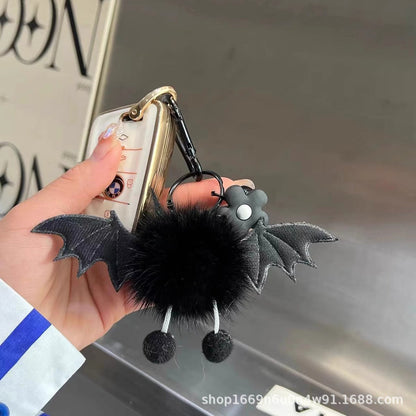 Cute Mink Fur Demon Charm - 7cm Keychain Accessory