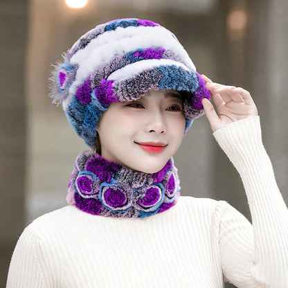 Warm Real Rabbit Fur Cap - Stylish Winter Hat