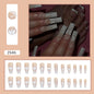 Long White Butterfly Fall Nails, 24-Piece Ins-Style Ballet Set