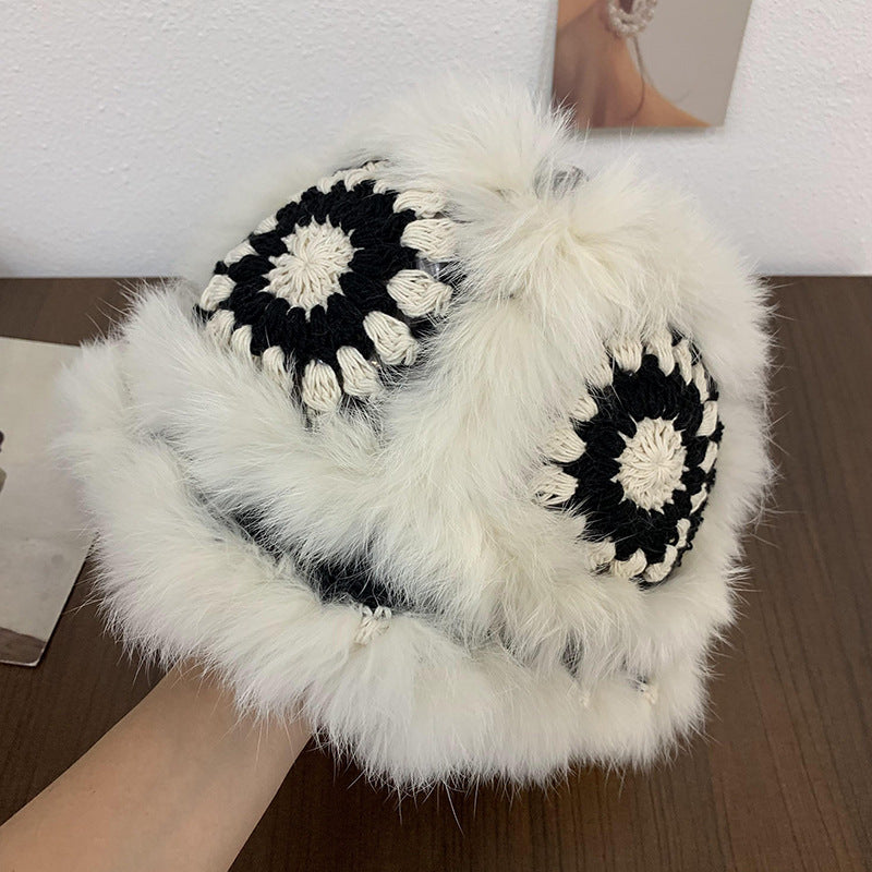 Cute Real Rabbit Fur Lion Hat - Winter Fashion