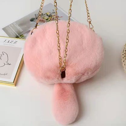 Cute Cartoon Fuzzy Cat Bag - Fall/Winter Shoulder Tote