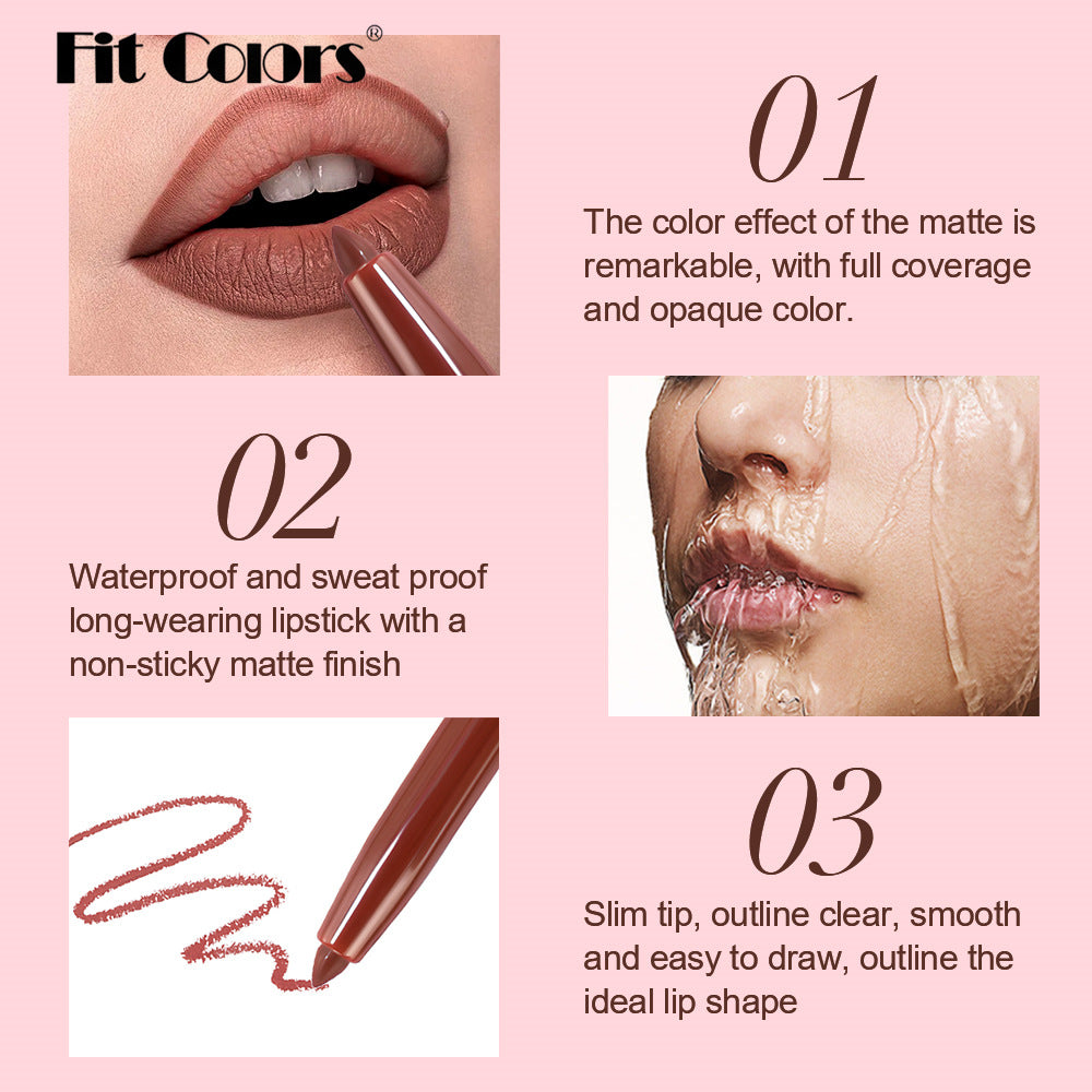 New Fashion 6-Color Matte Lip Liner Set for Long-Lasting Velvet Finish-Homeunderwear