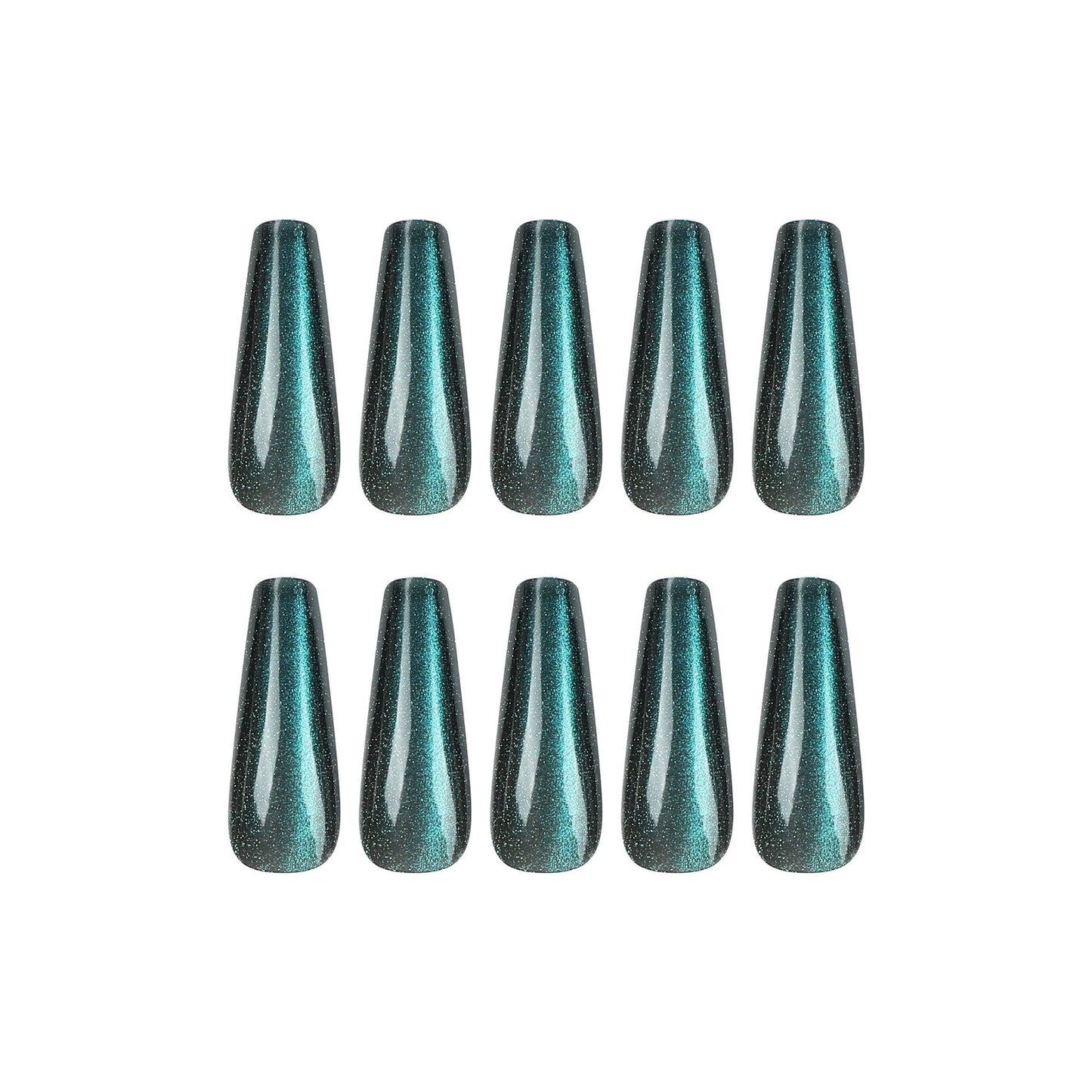 Lake Blue Cat Eye Removable Nail Tips