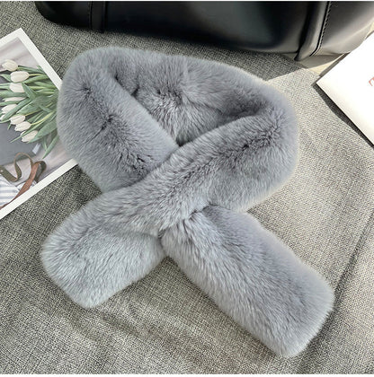 Double-Sided Real Rabbit Fur Scarf - Winter Warmth