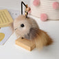 Mink Fur Bird Car Keychain Pendant Plush Doll Bag Accessory