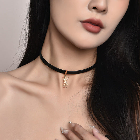 YSL Leather Metal Choker