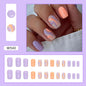 Vibrant Wave Nails, Square Shape in Pastel Purple & Orange