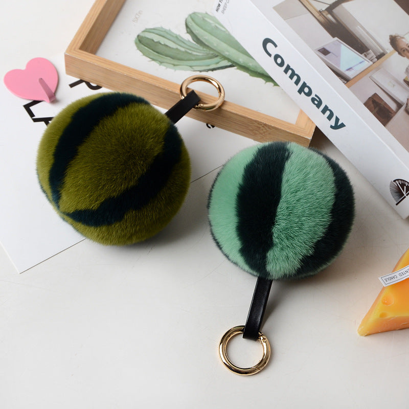 Cute Faux Fur Watermelon Toy - Bag Charm Keychain