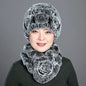 Winter Real Rabbit Fur Hat & Scarf Set - Warm & Stylish