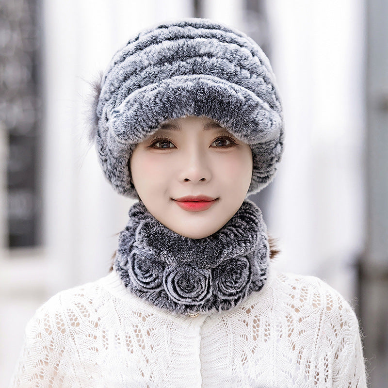 Warm Real Rabbit Fur Cap - Stylish Winter Hat