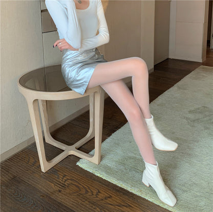 Summer Thin Anti-hook Silk Shiny Silver Pearlescent Socks Pantyhose