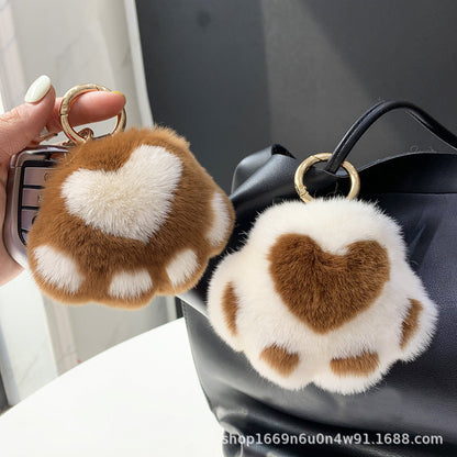 Real Rabbit Fur Paw Keychain Bag Charm