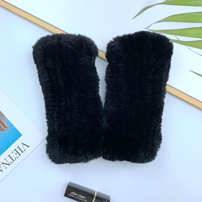 Cute Real Rabbit Fur Mittens - Warm & Stylish