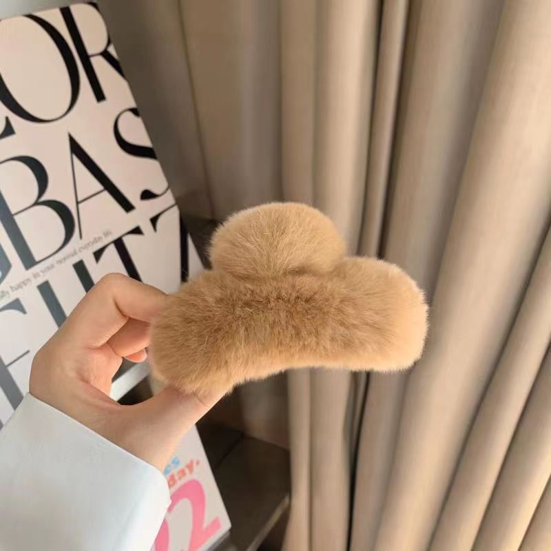 Luxury Real Rabbit Fur Hair Claw - Cute Ponytail Holder