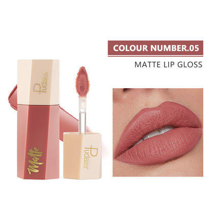 14-Color Matte Lip Lacquer - Non-Transfer, Long-Lasting, Velvety Finish