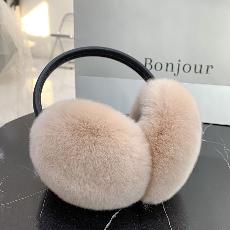 Cute Real Rabbit Fur Ear Muffs - Warm & Stylish