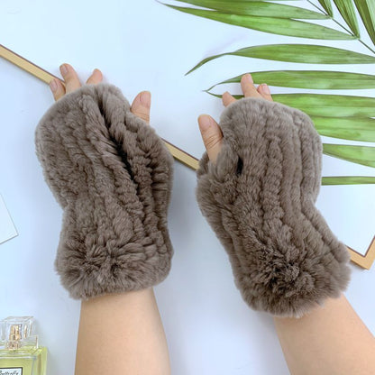 Cute Real Rabbit Fur Mittens - Warm & Stylish