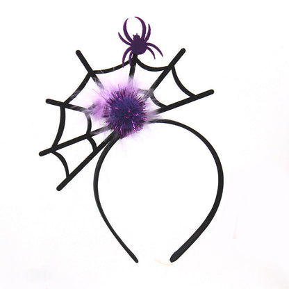 Halloween Spider Web Hair Ball Headband