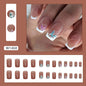 Aurora Flash Leopard Print Fall Nails 24 Pieces