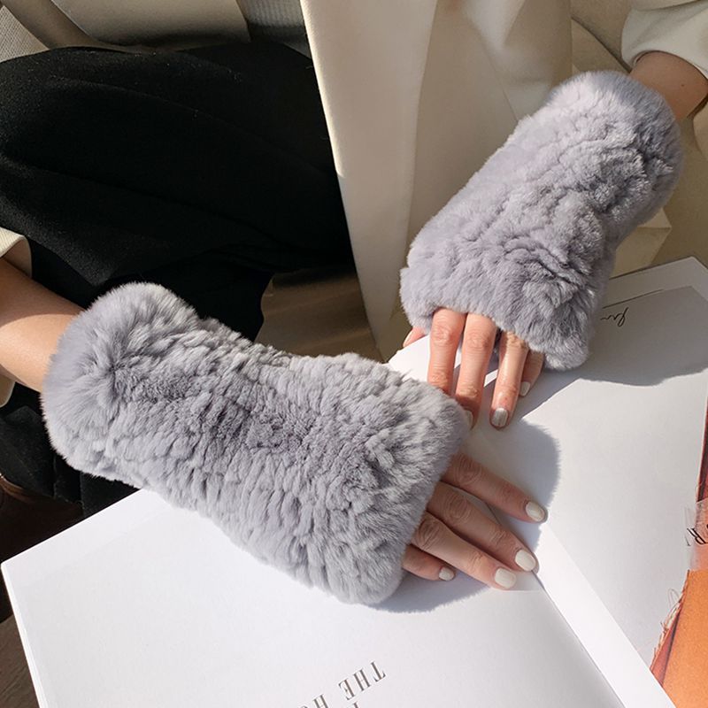 Cute Real Rabbit Fur Mittens - Warm & Stylish