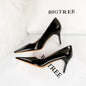 Minimalist High Heel Patent Leather Sexy Slim Women's Shoes-1