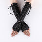 Satin Punk Tied Silk Ball Gloves