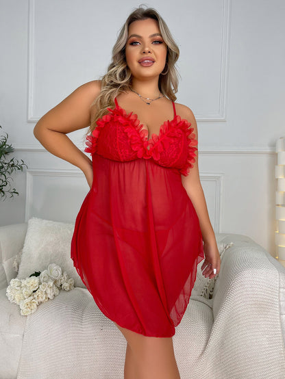 Plus Size On Thin Ice Satin Chemises