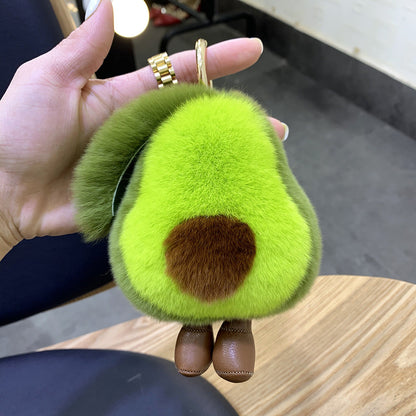 Cute Otter Rabbit Fur Avocado Fur Ugly Cute Doll Keychain Accessory