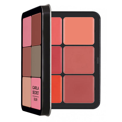 12-Color Iron Box Blush Palette - Matte & Shimmer Long-Lasting