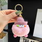 Cute Coal Ball Real Rabbit Fur Charm Keychain Accessory