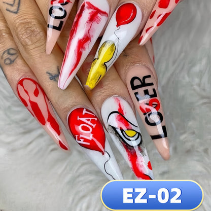 Ins-Style 24-Piece Lover or Loser Halloween Press-On Nails