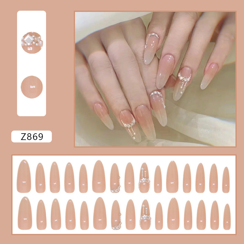 30-Piece Almond Nails - Glitter and Diamond (Wholesale)