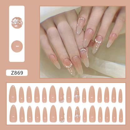 30-Piece Almond Nails - Glitter and Diamond (Wholesale)