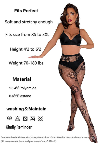 Sexy Pure Desire Skull Fishnet Stockings Pantyhose