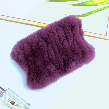 Warm Real Rabbit Fur Neck Warmer - Elastic Design