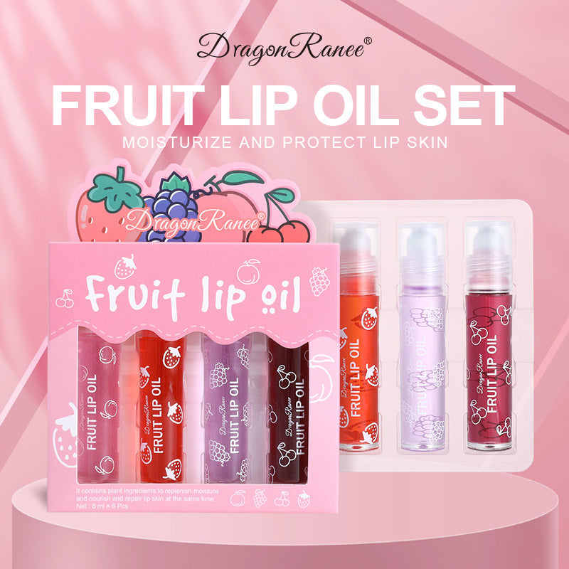 New Fashion 4-Pack Roll-On Lip Oil Set for Hydration-Homeunderwear