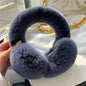 Cute Winter Real Rabbit Fur Ear Muffs - Foldable & Warm