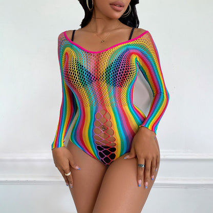 Sexy Living In Color Rainbow Bodysuit