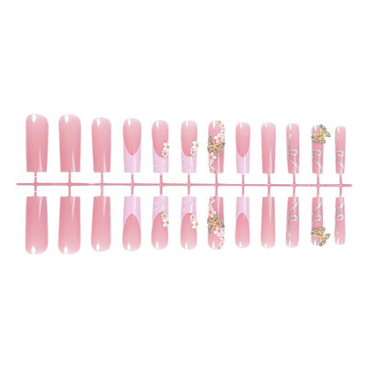 24-Piece Water Pipe Nail Tips with Butterfly Design