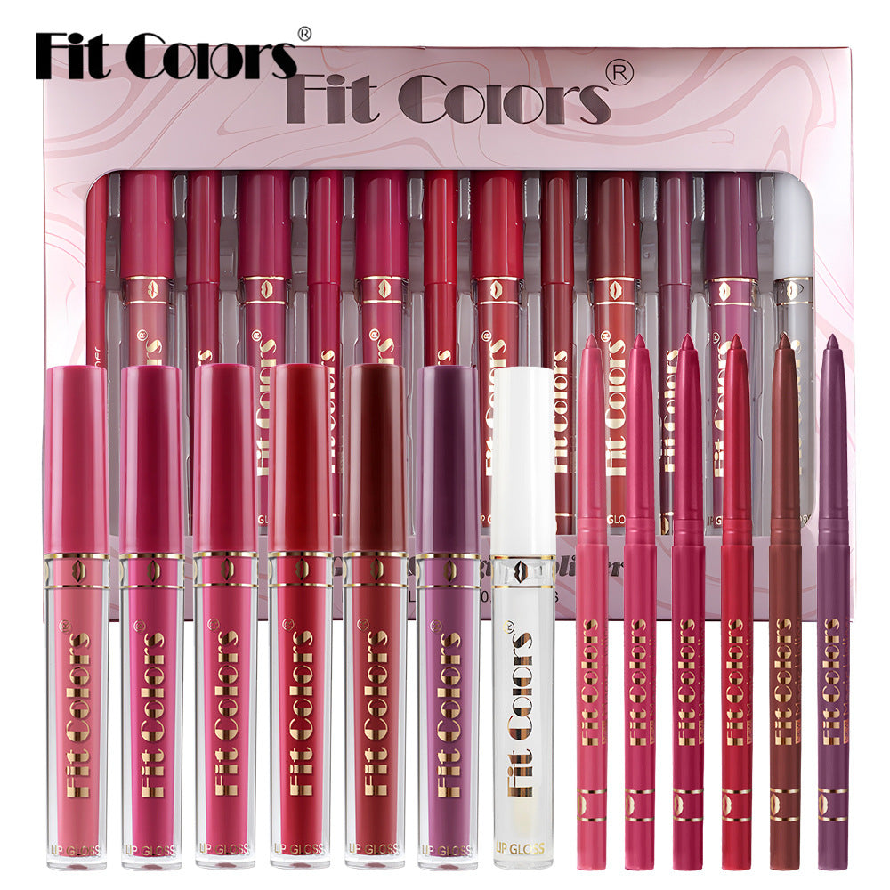 New Fashion6+7 Lip Liner and Lip Gloss Set - Matte-homeunderwear