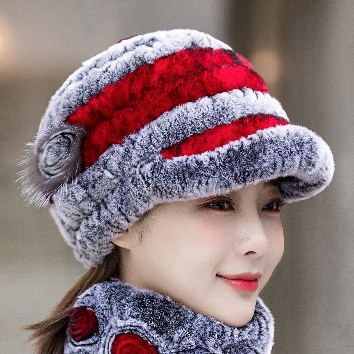 Winter Real Rabbit Fur Cap - Warm & Stylish