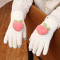 Cute Peach Finger Touch Screen Gloves