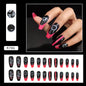 Long Ballet Nails, Black-Pink Contrast, Chic Rectangular Shape