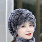 Winter Knit Real Rabbit Fur Hat - Warm & Stylish