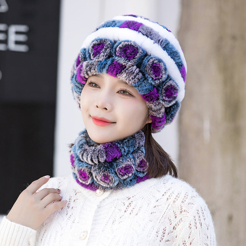 Stylish Real Rabbit Fur Ear Flap Hat - Warm Winter Accessory