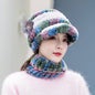 Winter Real Rabbit Fur Cap & Scarf Set - Mom Hat