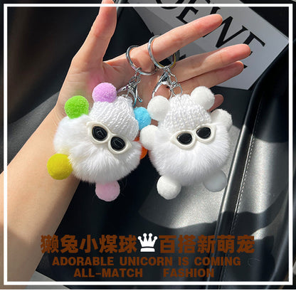 Cute Real Rabbit Fur Keychain - Car & Bag Charm