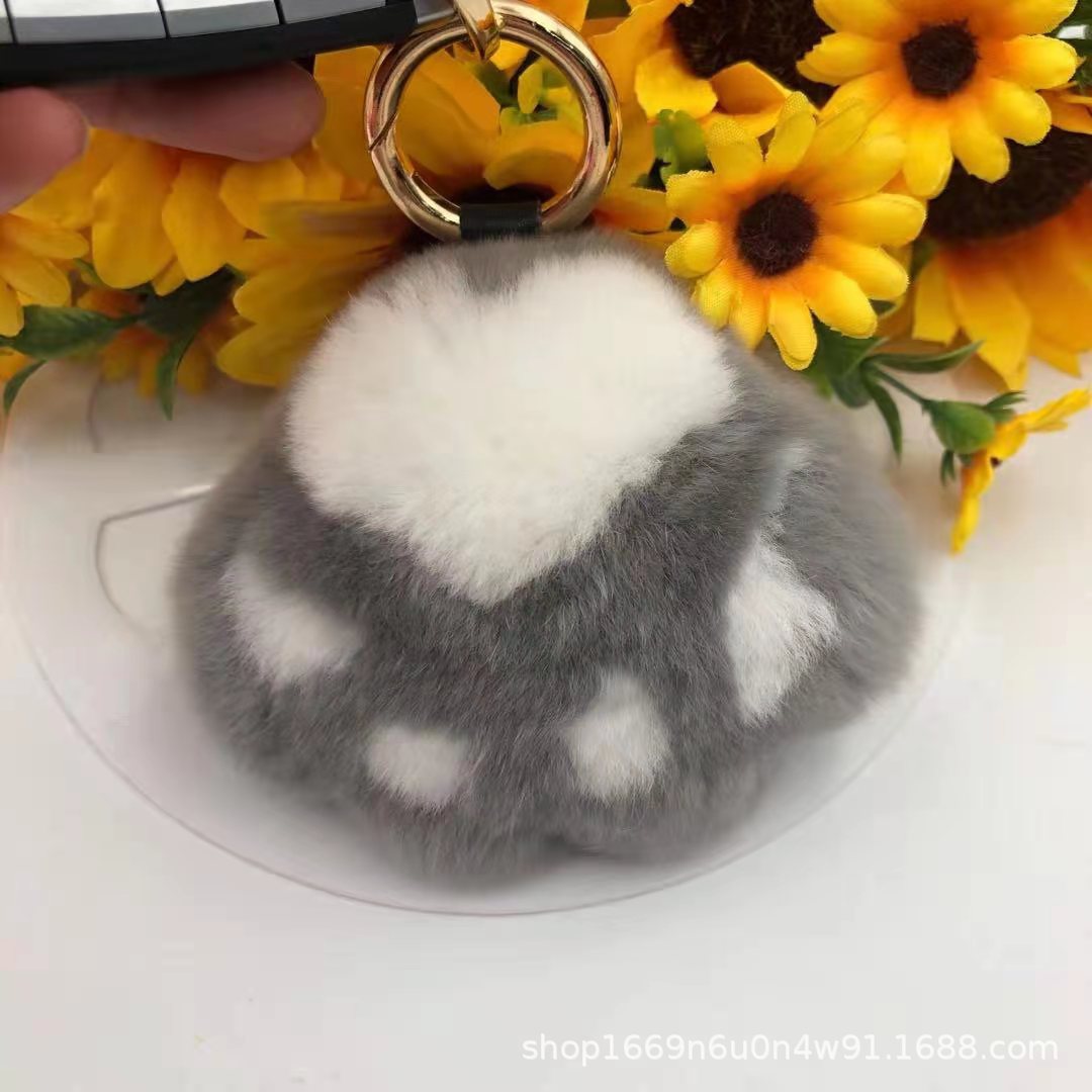 Real Rabbit Fur Paw Keychain Bag Charm