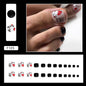 Sweet Cool Solid Black Heart Nails, Foot Set